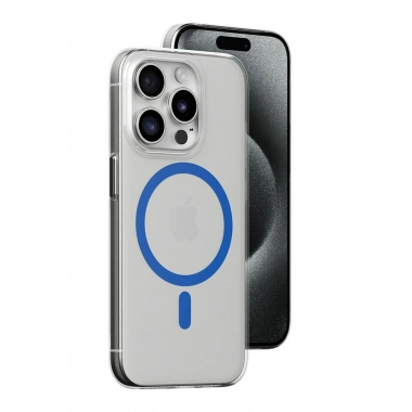 Mey İthalat®  iPhone 15 Pro Kılıf Bubble Magsafe Kapak - Mavi