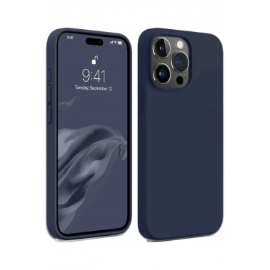 Mey İthalat®  iPhone 15 Pro Kılıf First Silikon - Lacivert