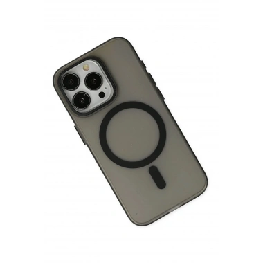 Mey İthalat® iPhone 15 Pro Kılıf Lodos Magneticsafe Mat Kapak - Siyah