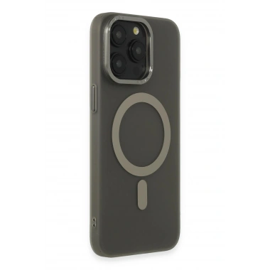 Mey İthalat® iPhone 15 Pro Kılıf Lodos Magneticsafe Mat Kapak - Titan Gri