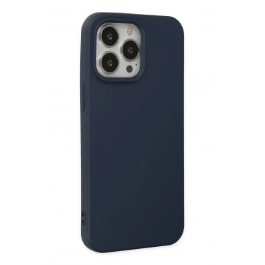 Mey İthalat®   iPhone 15 Pro Kılıf Nano içi Kadife Silikon - Lacivert