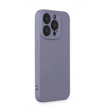 Mey İthalat®  iPhone 15 Pro Kılıf Nano içi Kadife Silikon - Lila