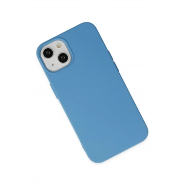 Mey İthalat®  iPhone 15 Pro Kılıf Nano içi Kadife Silikon - Mavi