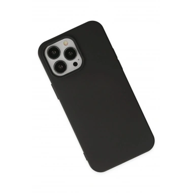 Mey İthalat®  iPhone 15 Pro Kılıf Nano içi Kadife Silikon - Siyah
