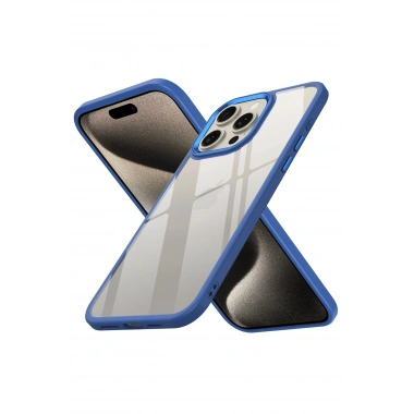 Mey İthalat®  iPhone 15 Pro Kılıf Power Silikon - Mavi