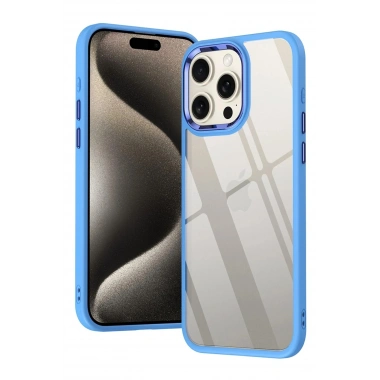 Mey İthalat®  iPhone 15 Pro Kılıf Power Silikon - Mavi
