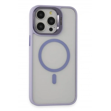 Mey İthalat®  iPhone 15 Pro Kılıf Roblox Lens Magsafe Standlı Kapak - Lila