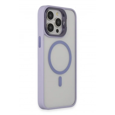 Mey İthalat®  iPhone 15 Pro Kılıf Roblox Lens Magsafe Standlı Kapak - Lila