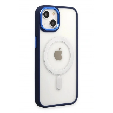 Mey İthalat® iPhone 15 Pro Kılıf Room Magneticsafe Silikon - Lacivert