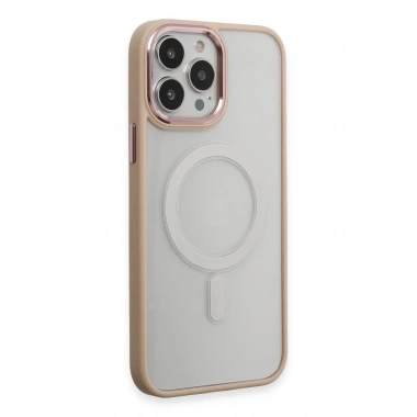 Mey İthalat® iPhone 15 Pro Kılıf Room Magneticsafe Silikon - Pudra