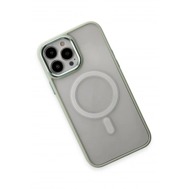 Mey İthalat®  iPhone 15 Pro Kılıf Room Magneticsafe Silikon - Su Yeşili