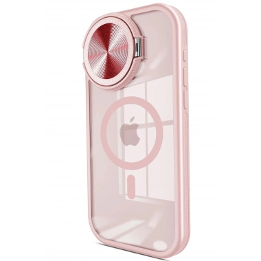 Mey İthalat® iPhone 15 Pro Kılıf Teleskop Lens Magsafe Silikon Kapak - Pembe