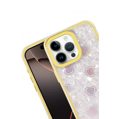 Mey İthalat®   iPhone 15 Pro Lumi Desenli Kapak - Sarı