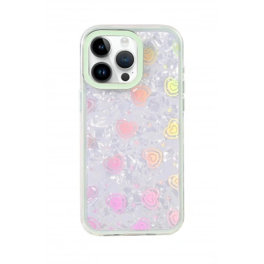 Mey İthalat®   iPhone 15 Pro Lumi Desenli Kapak - Yeşil