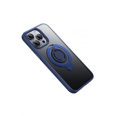 Mey İthalat®  iPhone 15 Pro Max Avatar 360 Dönen Magsafe Kapak - Lacivert
