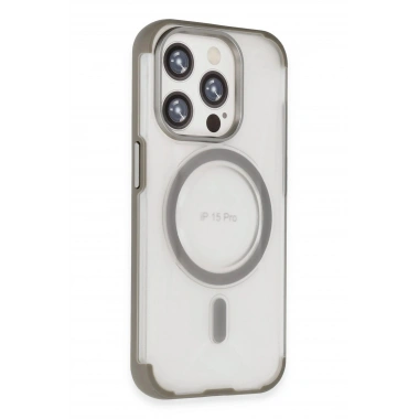 Mey İthalat®  iPhone 15 Pro Max Hilton Magsafe Kapak - Titan Gri