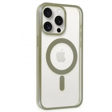 Mey İthalat® iPhone 15 Pro Max Kılıf Erozi Magsafe Kapak - Gri