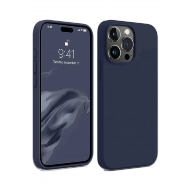 Mey İthalat®  iPhone 15 Pro Max Kılıf First Silikon - Lacivert