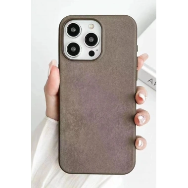 Mey İthalat® iPhone 15 Pro Max Kılıf Karen Magsafe Kapak - Kahverengi