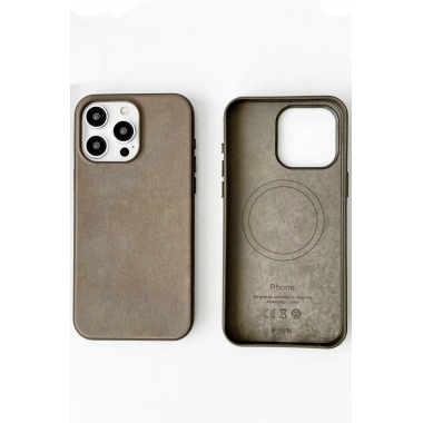 Mey İthalat® iPhone 15 Pro Max Kılıf Karen Magsafe Kapak - Kahverengi