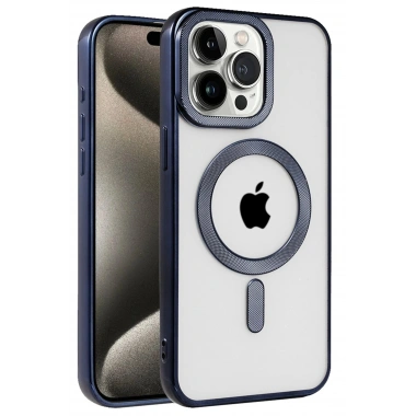 Mey İthalat® iPhone 15 Pro Max Kılıf Kronos Magsafe Kapak - Lacivert