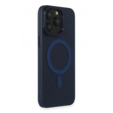 Mey İthalat® iPhone 15 Pro Max Kılıf Lodos Magneticsafe Mat Kapak - Mavi