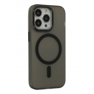 Mey İthalat® iPhone 15 Pro Max Kılıf Lodos Magneticsafe Mat Kapak - Siyah