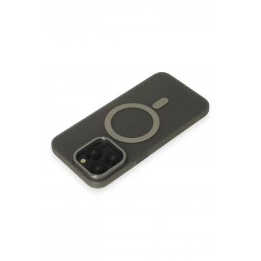 Mey İthalat® iPhone 15 Pro Max Kılıf Lodos Magneticsafe Mat Kapak - Titan Gri