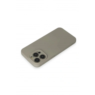 Mey İthalat®  iPhone 15 Pro Max Kılıf Nano içi Kadife Silikon - Beyaz Titanyum