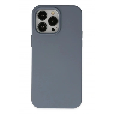 Mey İthalat®  iPhone 15 Pro Max Kılıf Nano içi Kadife Silikon - Gri