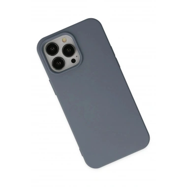 Mey İthalat®  iPhone 15 Pro Max Kılıf Nano içi Kadife Silikon - Gri