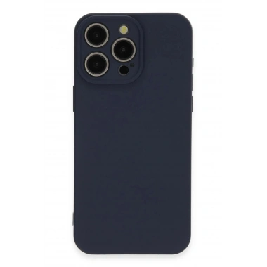 Mey İthalat®  iPhone 15 Pro Max Kılıf Nano içi Kadife Silikon - Lacivert