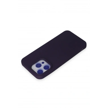 Mey İthalat®  iPhone 15 Pro Max Kılıf Nano içi Kadife Silikon - Mor