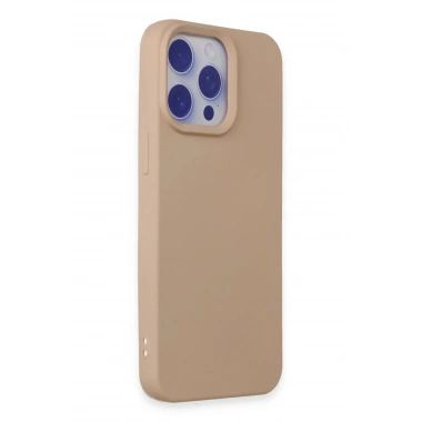Mey İthalat®  iPhone 15 Pro Max Kılıf Nano içi Kadife Silikon - Pudra
