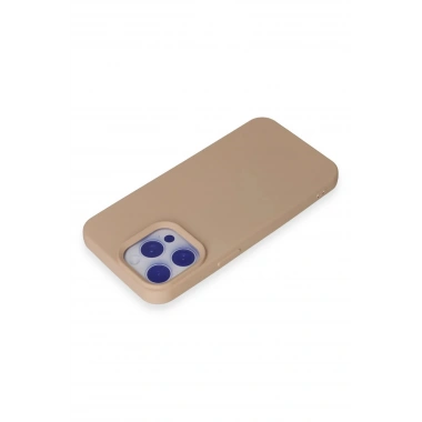 Mey İthalat®  iPhone 15 Pro Max Kılıf Nano içi Kadife Silikon - Pudra