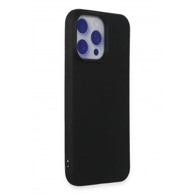 Mey İthalat®  iPhone 15 Pro Max Kılıf Nano içi Kadife Silikon - Siyah