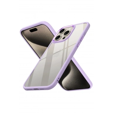 Mey İthalat®  iPhone 15 Pro Max Kılıf Power Silikon - Lila