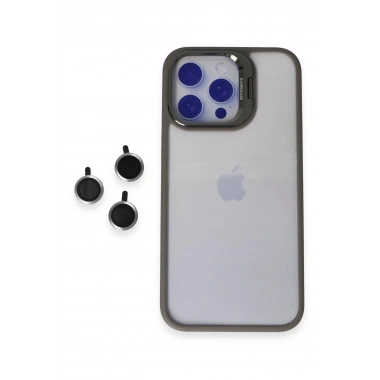Mey İthalat® iPhone 15 Pro Max Kılıf Roblox Lens Standlı Kapak - Titan Gri