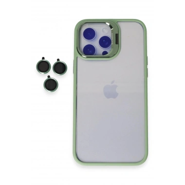 Mey İthalat® iPhone 15 Pro Max Kılıf Roblox Lens Standlı Kapak - Yeşil