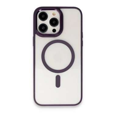 Mey İthalat®  iPhone 15 Pro Max Kılıf Room Magneticsafe Silikon - Derin Mor