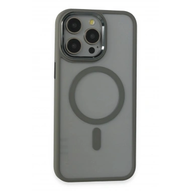 Mey İthalat® iPhone 15 Pro Max Kılıf Room Magneticsafe Silikon - Gri