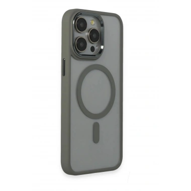 Mey İthalat® iPhone 15 Pro Max Kılıf Room Magneticsafe Silikon - Gri