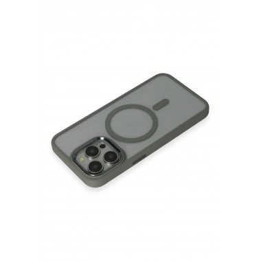 Mey İthalat® iPhone 15 Pro Max Kılıf Room Magneticsafe Silikon - Gri
