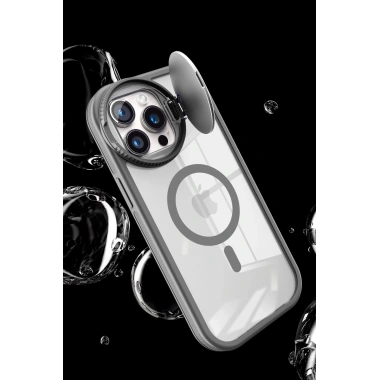 Mey İthalat®  iPhone 15 Pro Max Kılıf Teleskop Lens Magsafe Silikon Kapak - Koyu Yeşil