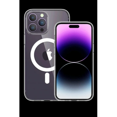 Mey İthalat®  iPhone 15 Pro Max Kılıf Tron Şeffaf Magsafe Kapak - Şeffaf