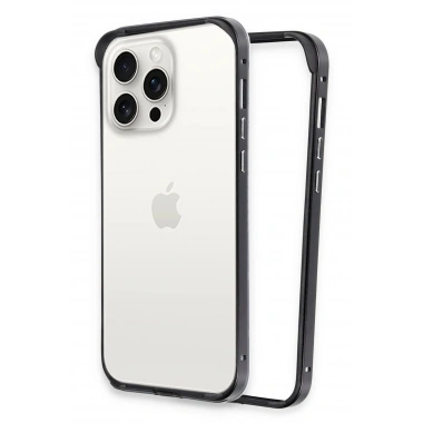 Mey İthalat®  iPhone 15 Pro Max Land Bumper Koruma Kapak - Siyah