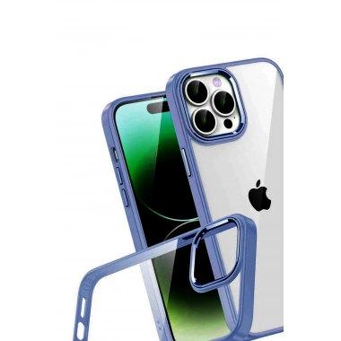 Mey İthalat®   iPhone 15 Pro Max  Lensli Silikon - Lacivert