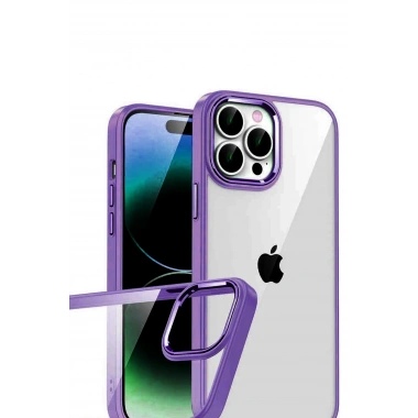 Mey İthalat®   iPhone 15 Pro Max  Lensli Silikon - Mor