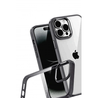Mey İthalat®   iPhone 15 Pro Max  Lensli Silikon - Siyah