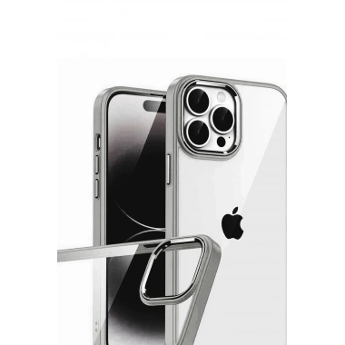 Mey İthalat®   iPhone 15 Pro Max  Lensli Silikon - Titan Gri